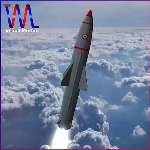 PRITHV II Ballistic Missile Low-poly 3D model