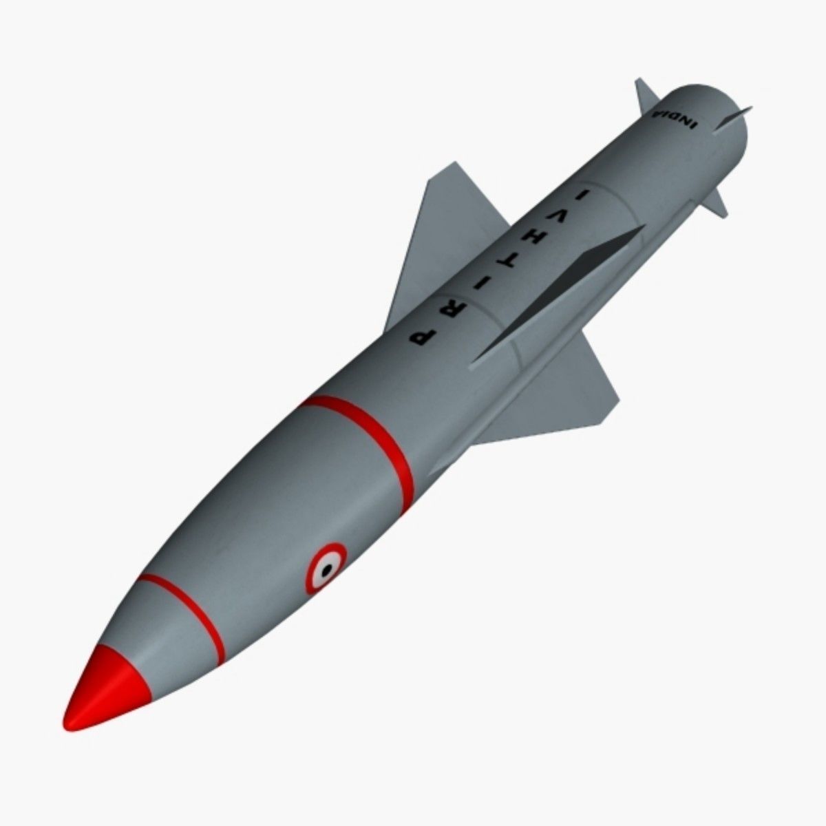 PRITHV II Ballistic Missile Low-poly 3D model_2