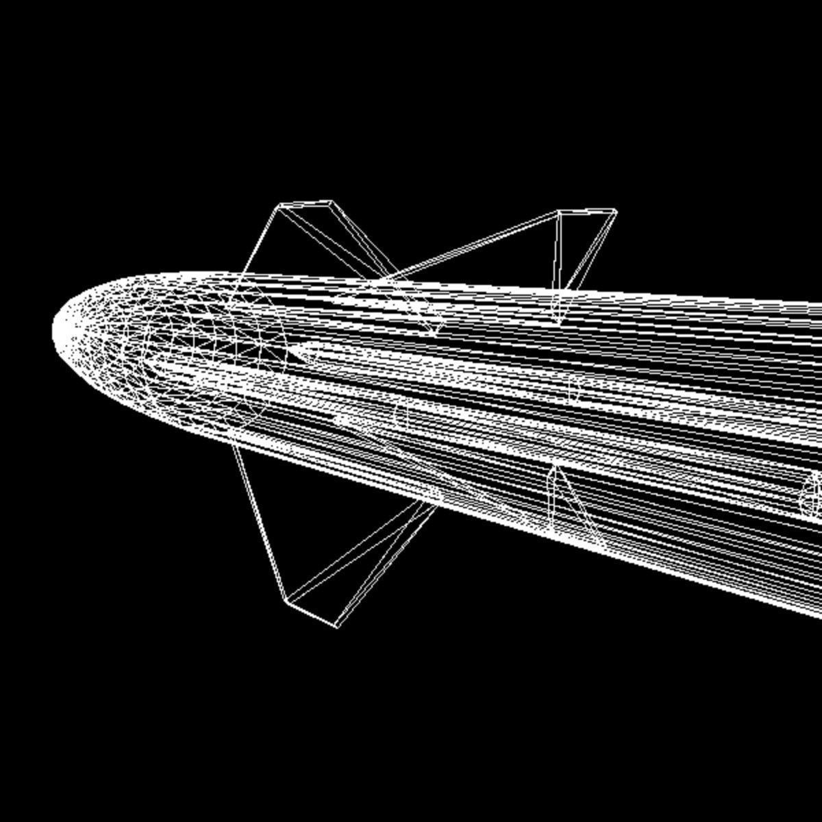 PRITHV II Ballistic Missile Low-poly 3D model_8