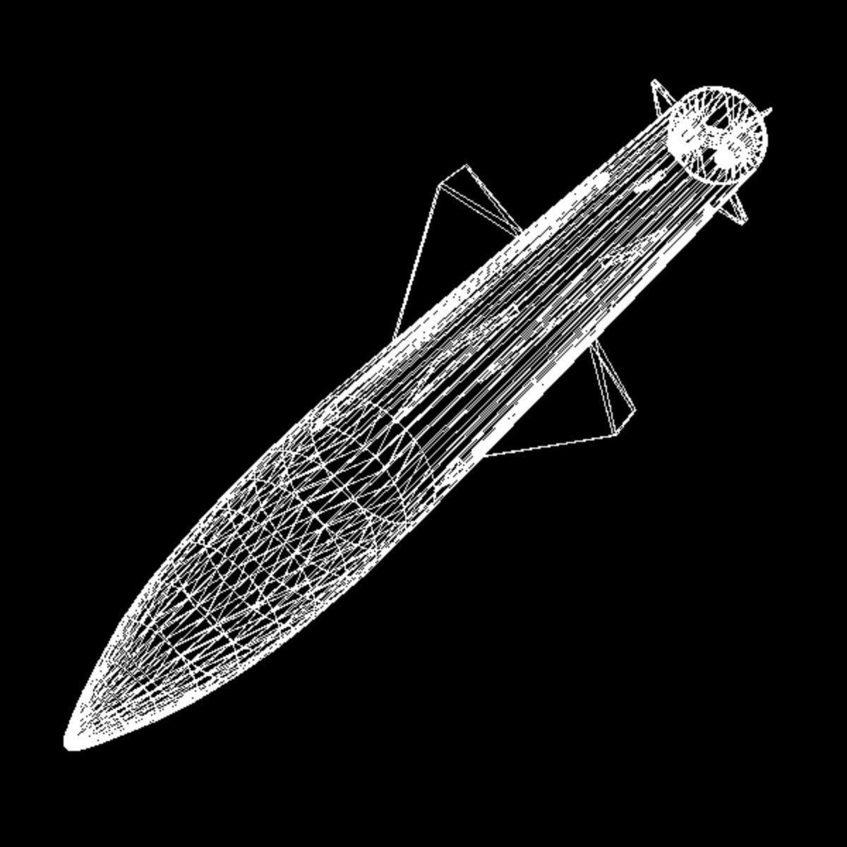 PRITHV II Ballistic Missile Low-poly 3D model_7