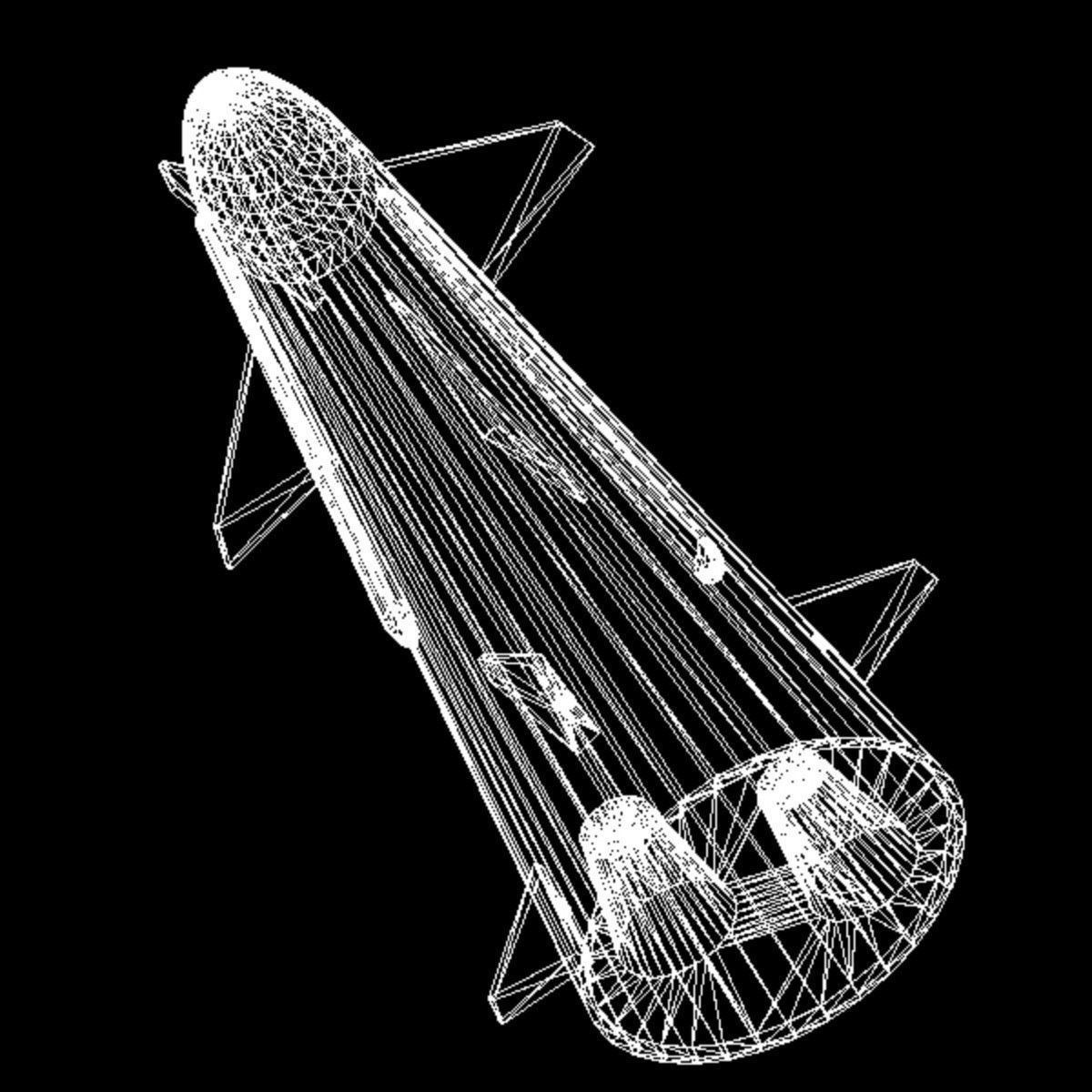 PRITHV II Ballistic Missile Low-poly 3D model_9