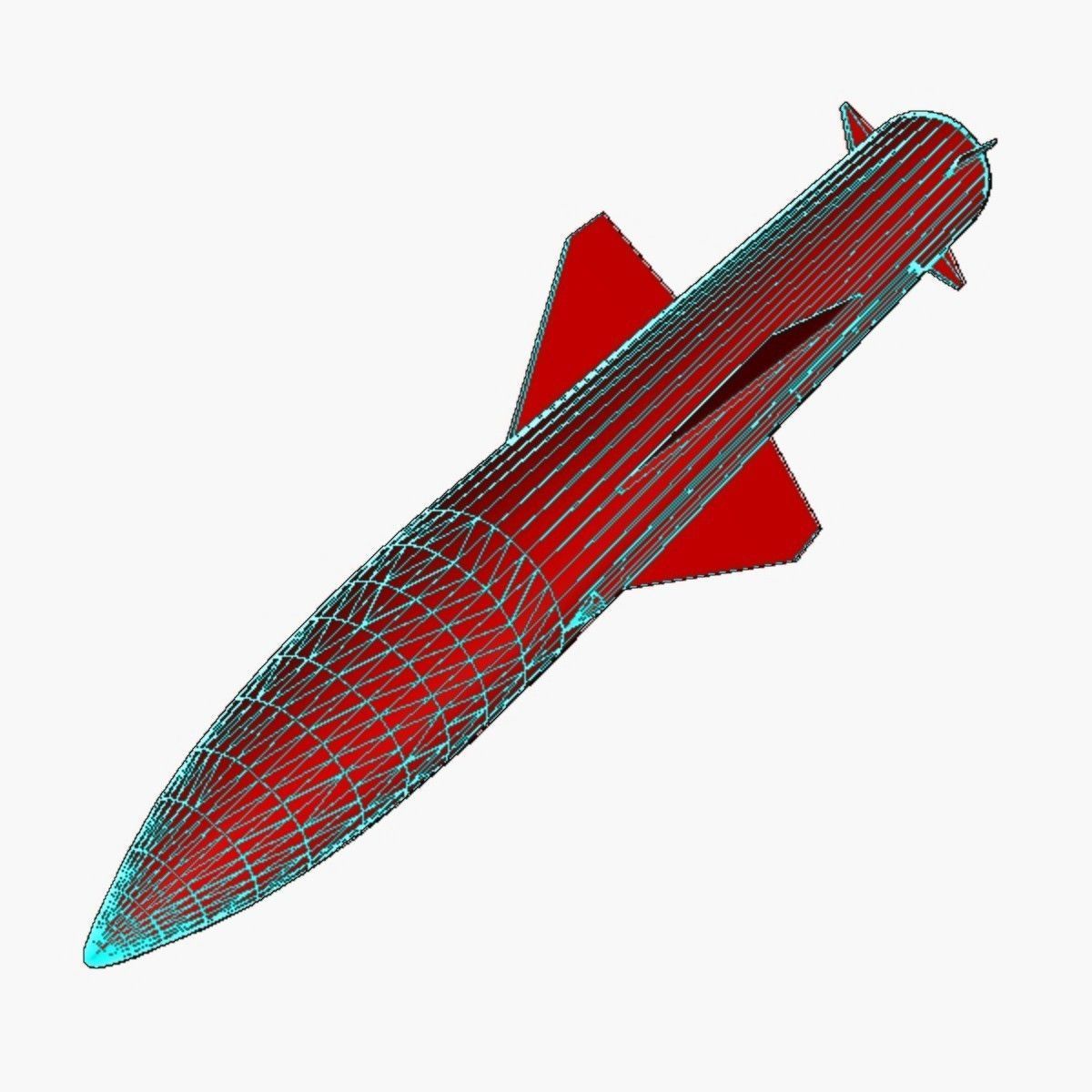 PRITHV II Ballistic Missile Low-poly 3D model_4