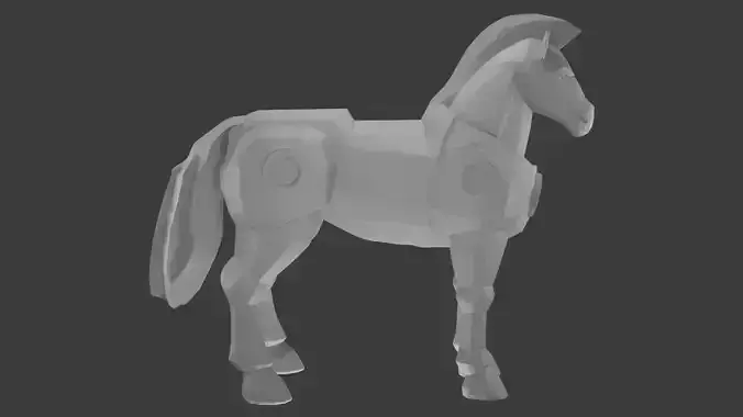Mechanical horse Low Poly Low-poly 3D model