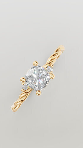 Solitaire ring with braided hoop Free 3D print model