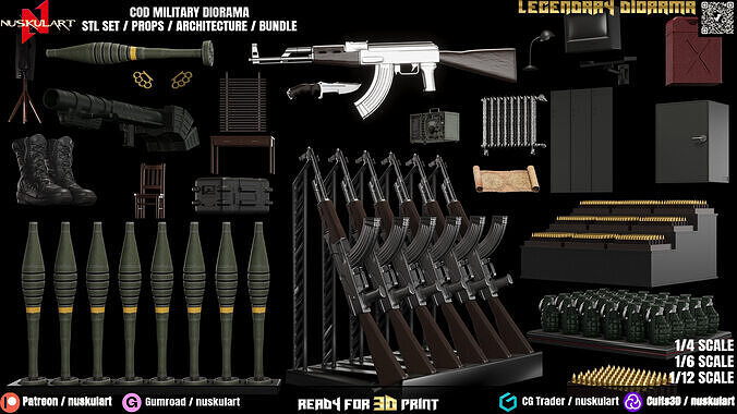 COD - Military Room - Collectible 3D Printing Diorama Stl Pack 3D print model