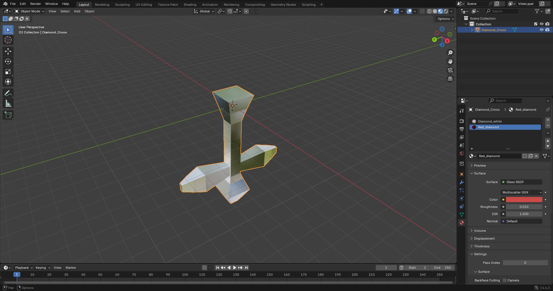 Geometric Cross 3D print model_1