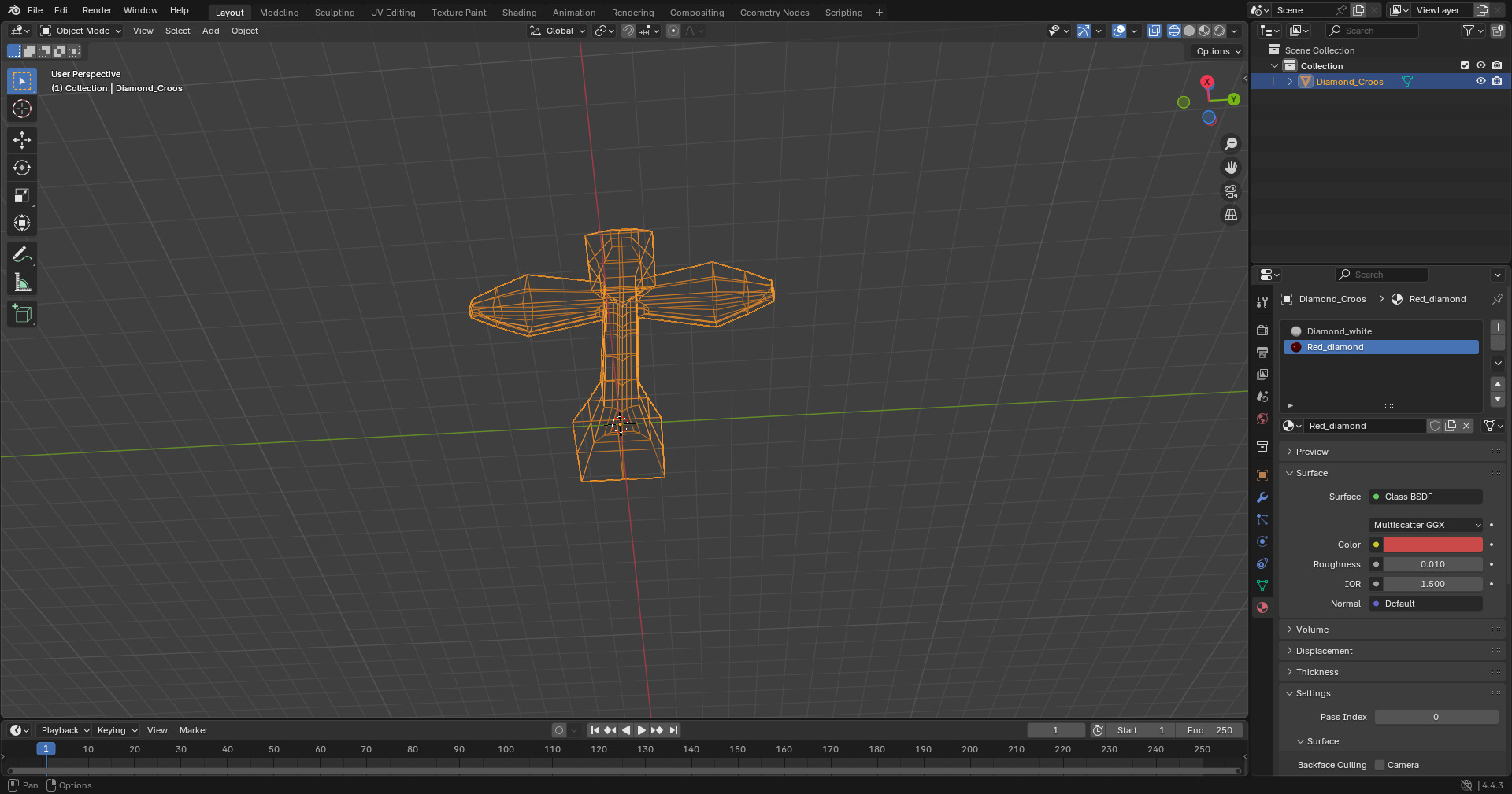 Geometric Cross 3D print model_3