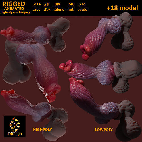 Jack Werewolf Furry Dog Penis Rigged  Low-poly 3D model