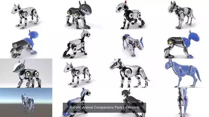 Robotic Animal Companions Pack 3D Model Collection