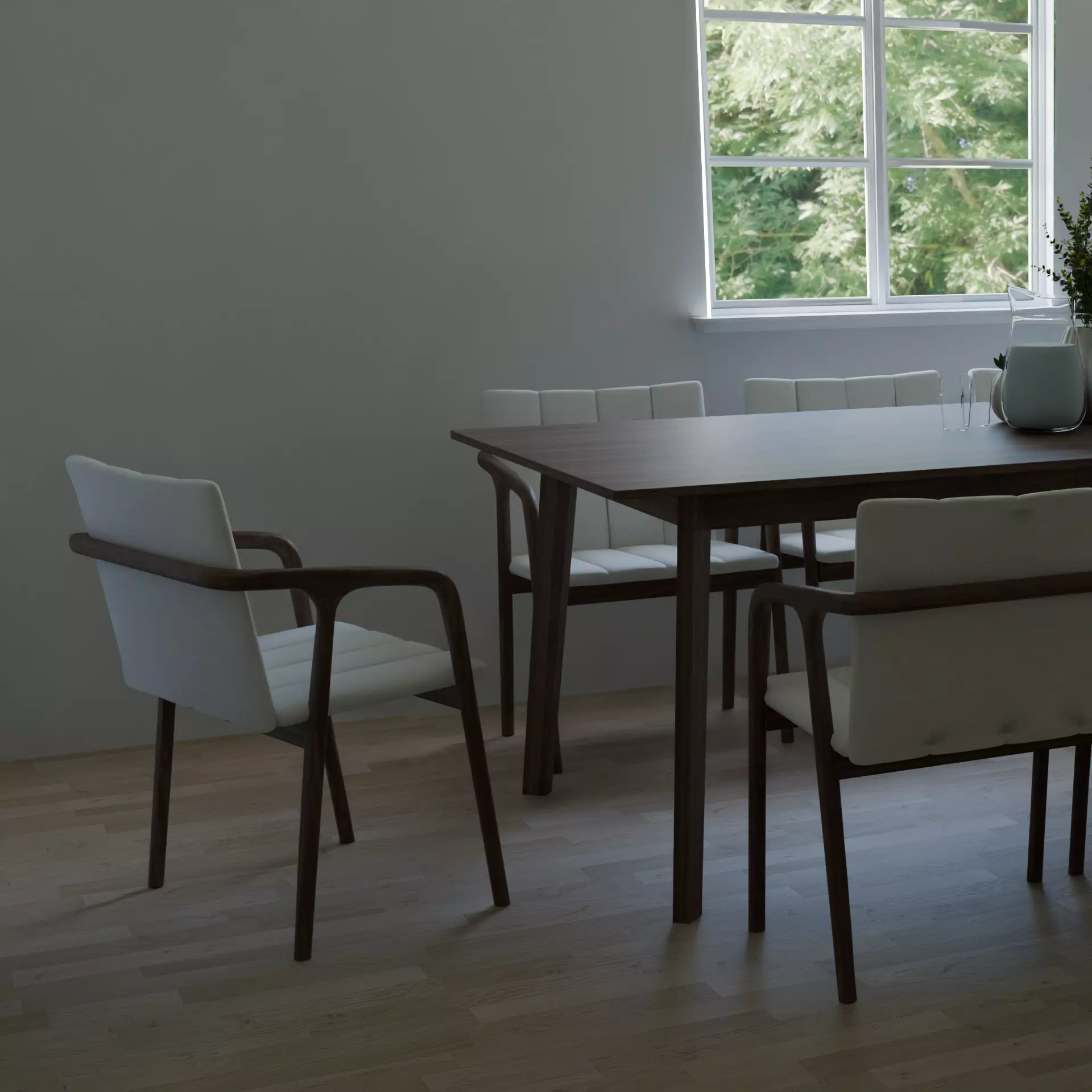 Dining Set 8 Chairs B2C Elm 3D model