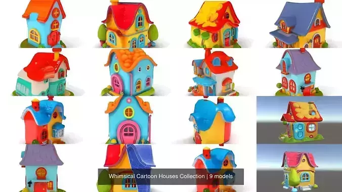Whimsical Cartoon Houses Collection
