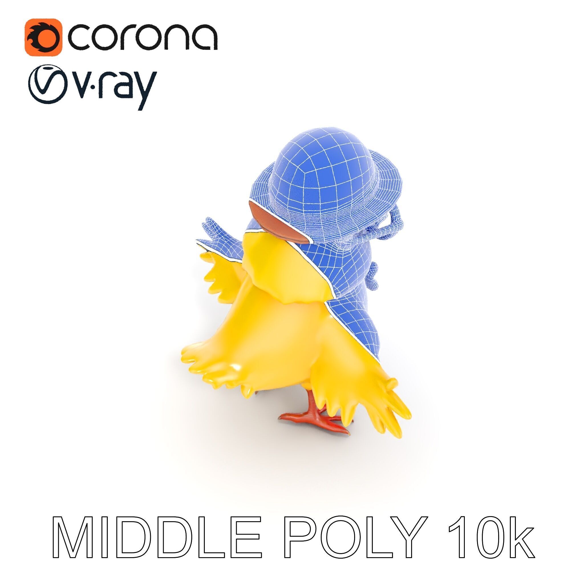 Chirpy the Cheerful Chick  Rigged and Animated D Character Model Low-poly 3D model_33