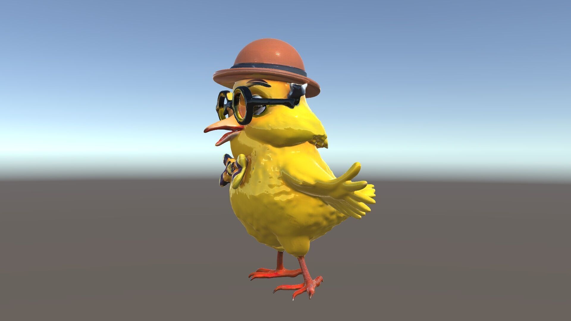 Chirpy the Cheerful Chick  Rigged and Animated D Character Model Low-poly 3D model_5