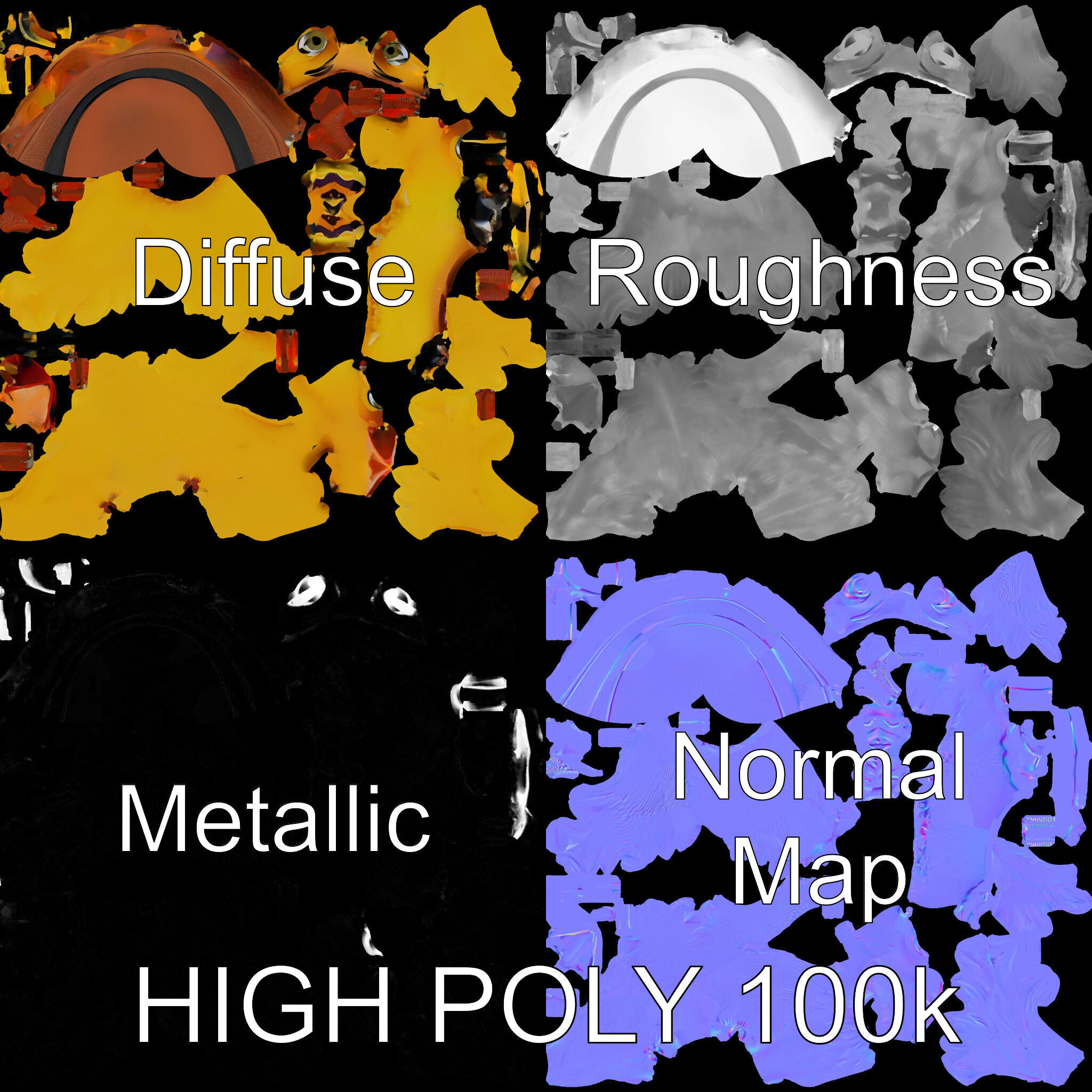 Chirpy the Cheerful Chick  Rigged and Animated D Character Model Low-poly 3D model_3