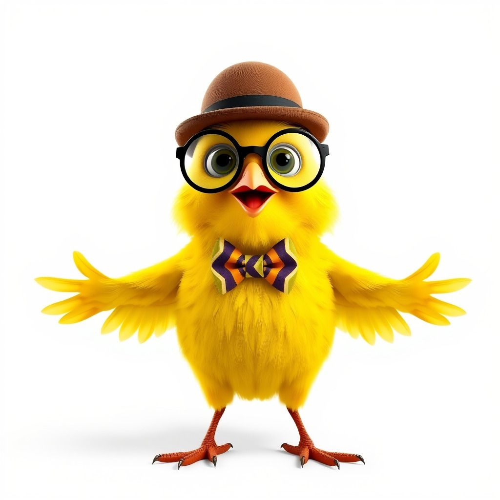 Chirpy the Cheerful Chick  Rigged and Animated D Character Model Low-poly 3D model_2