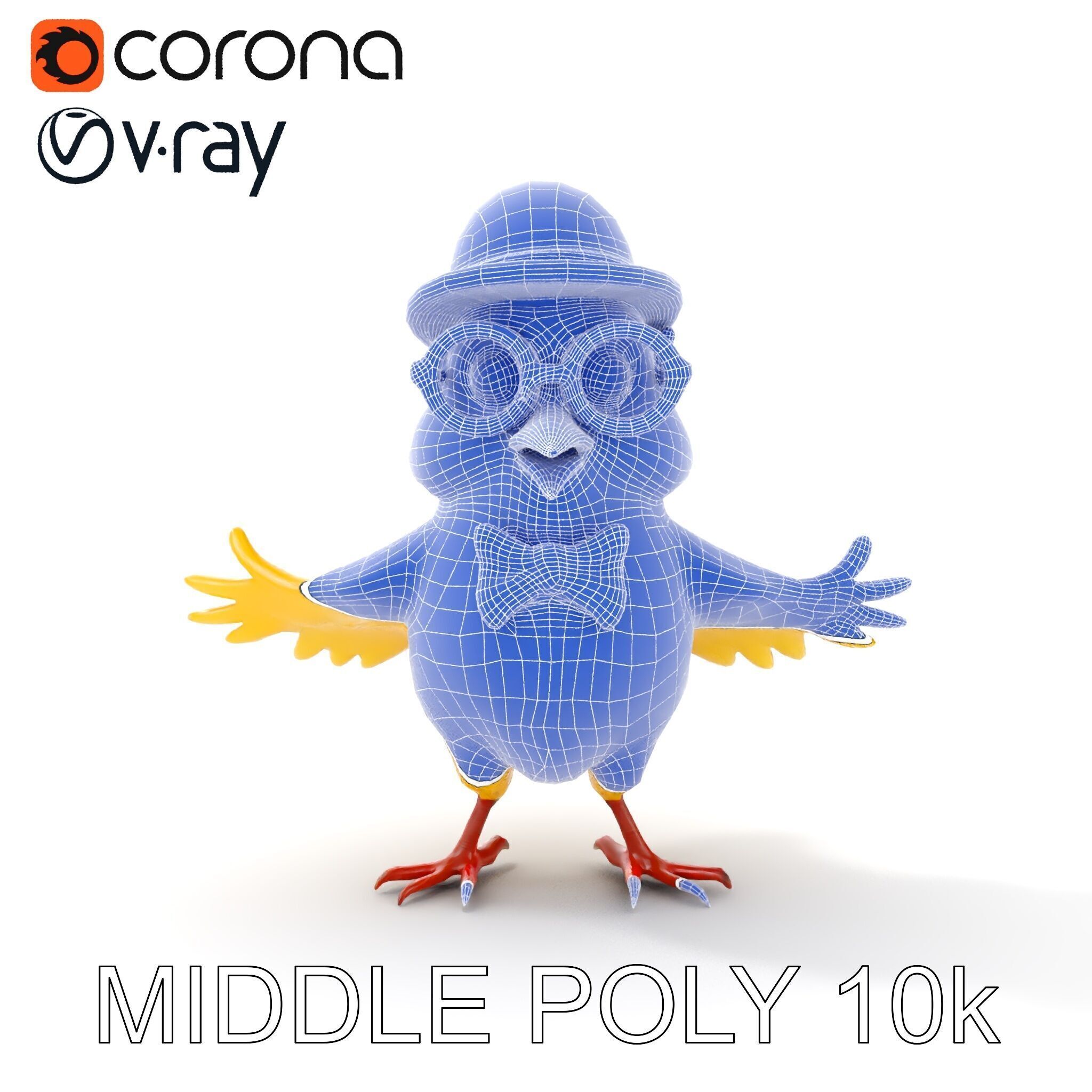 Chirpy the Cheerful Chick  Rigged and Animated D Character Model Low-poly 3D model_30