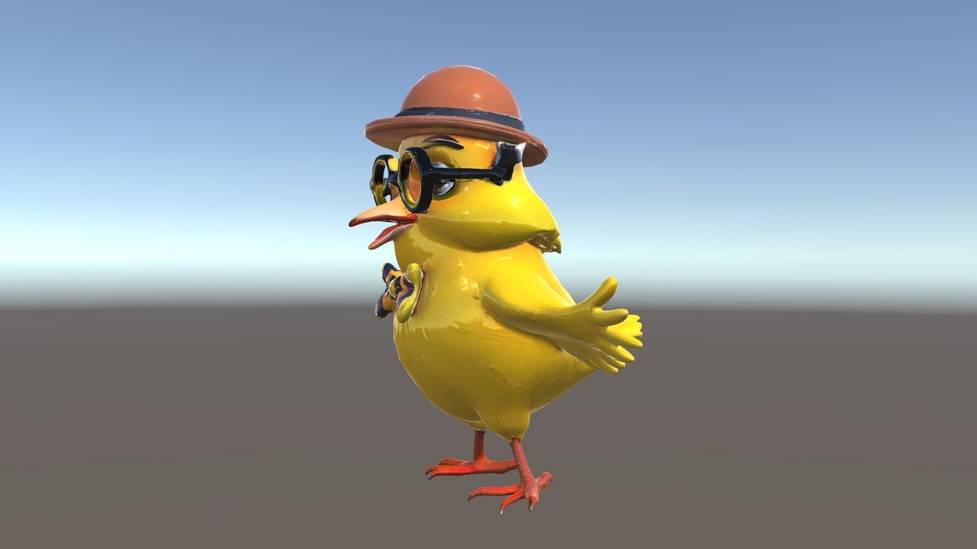 Chirpy the Cheerful Chick  Rigged and Animated D Character Model Low-poly 3D model_37