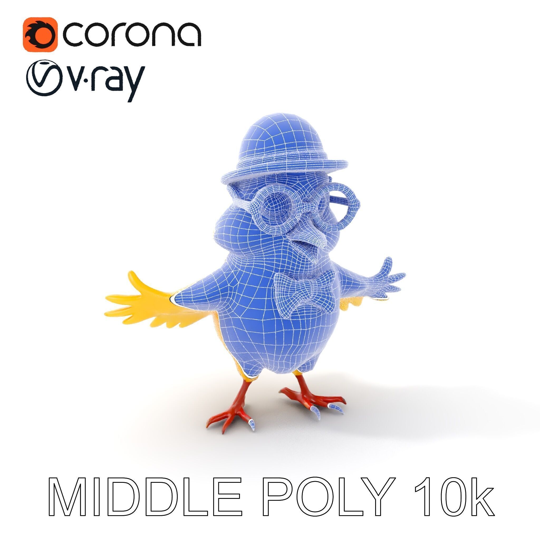 Chirpy the Cheerful Chick  Rigged and Animated D Character Model Low-poly 3D model_27