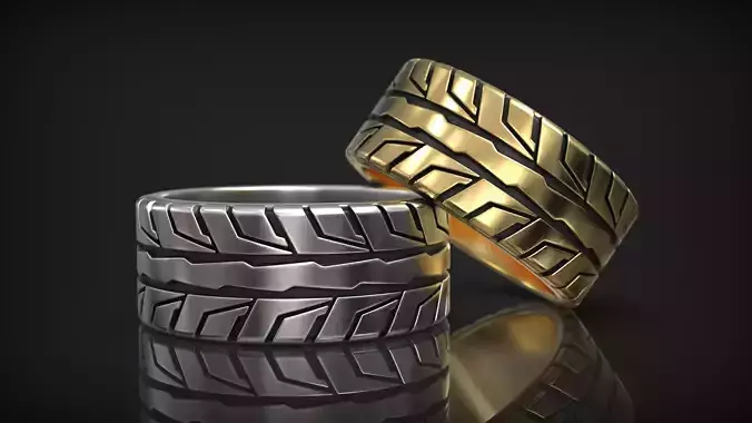 Auto Tire Tread Drifting Wheel Ring Wedding Band