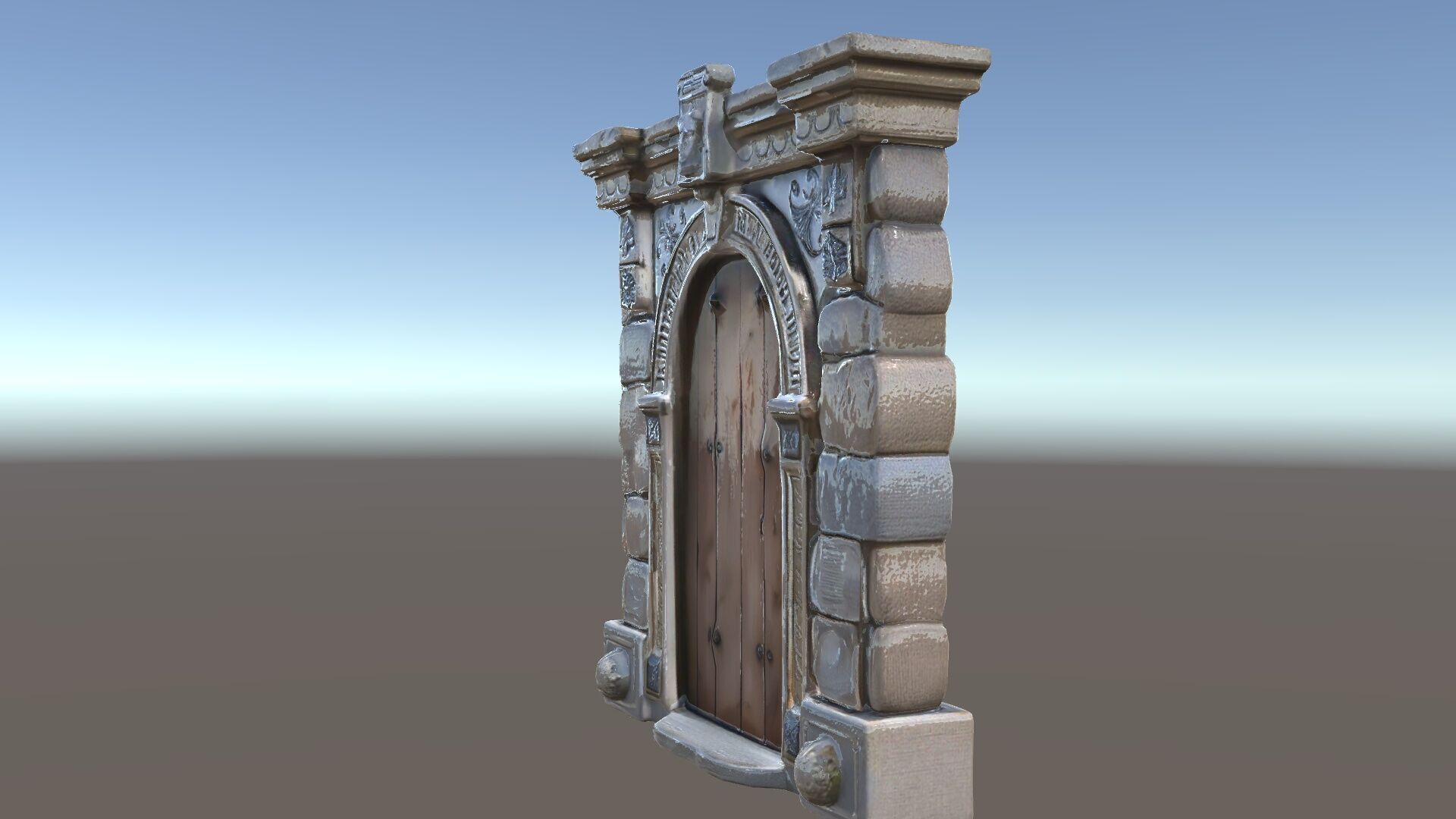 Gothic Stone Archway Door Model Pack Low-poly 3D model_33