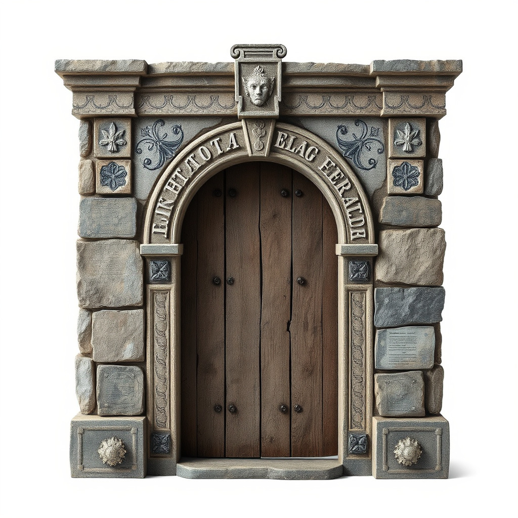 Gothic Stone Archway Door Model Pack Low-poly 3D model_2