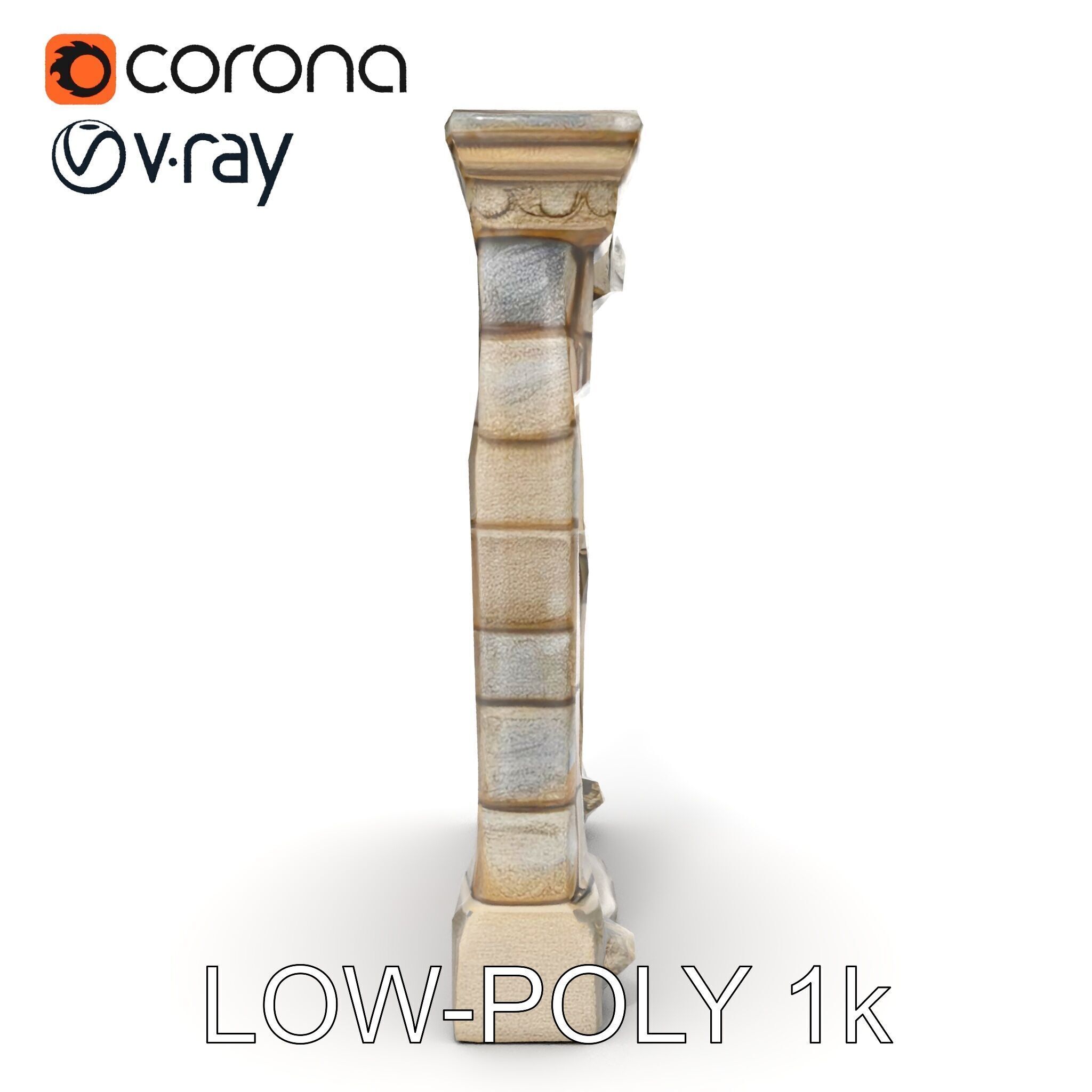 Gothic Stone Archway Door Model Pack Low-poly 3D model_23