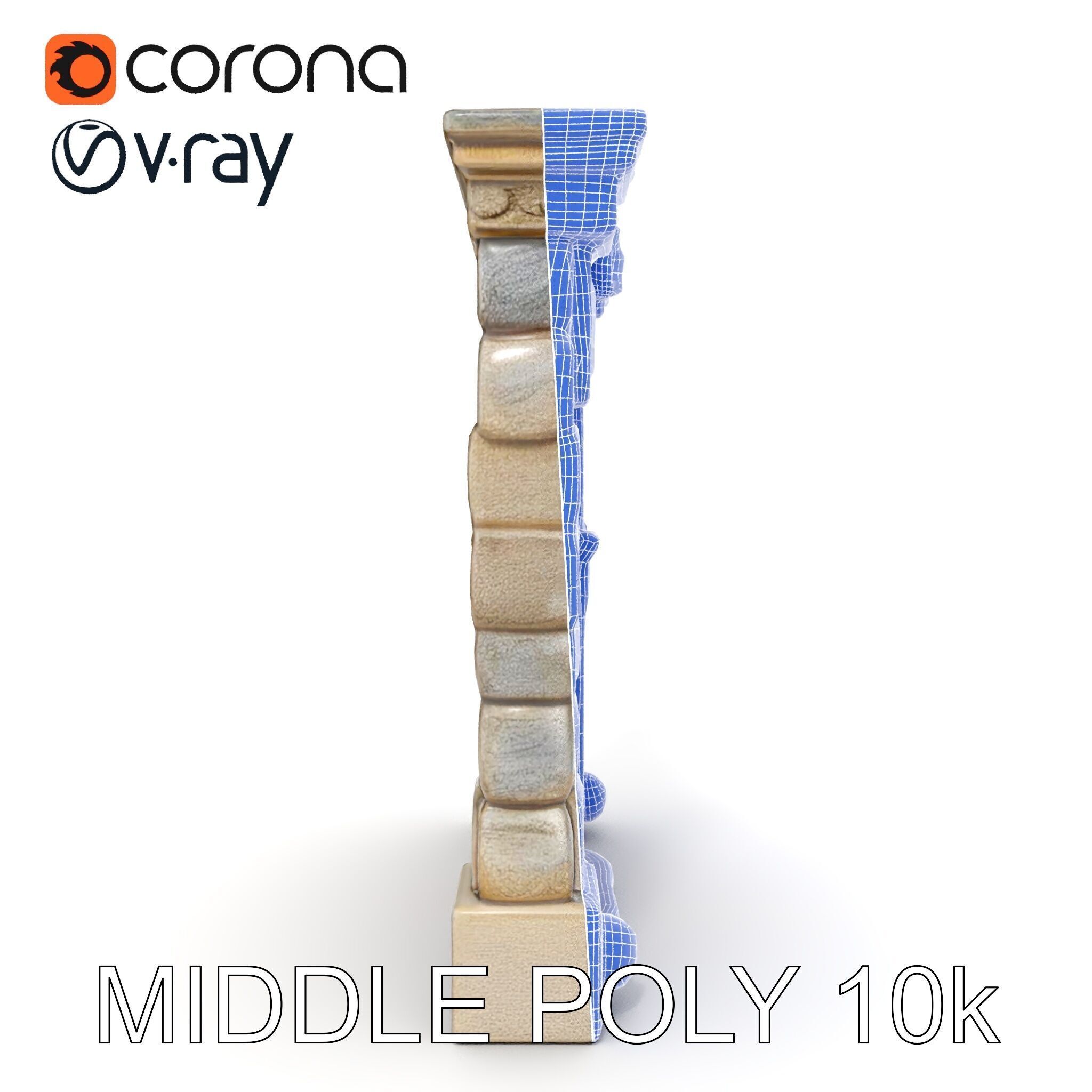 Gothic Stone Archway Door Model Pack Low-poly 3D model_30