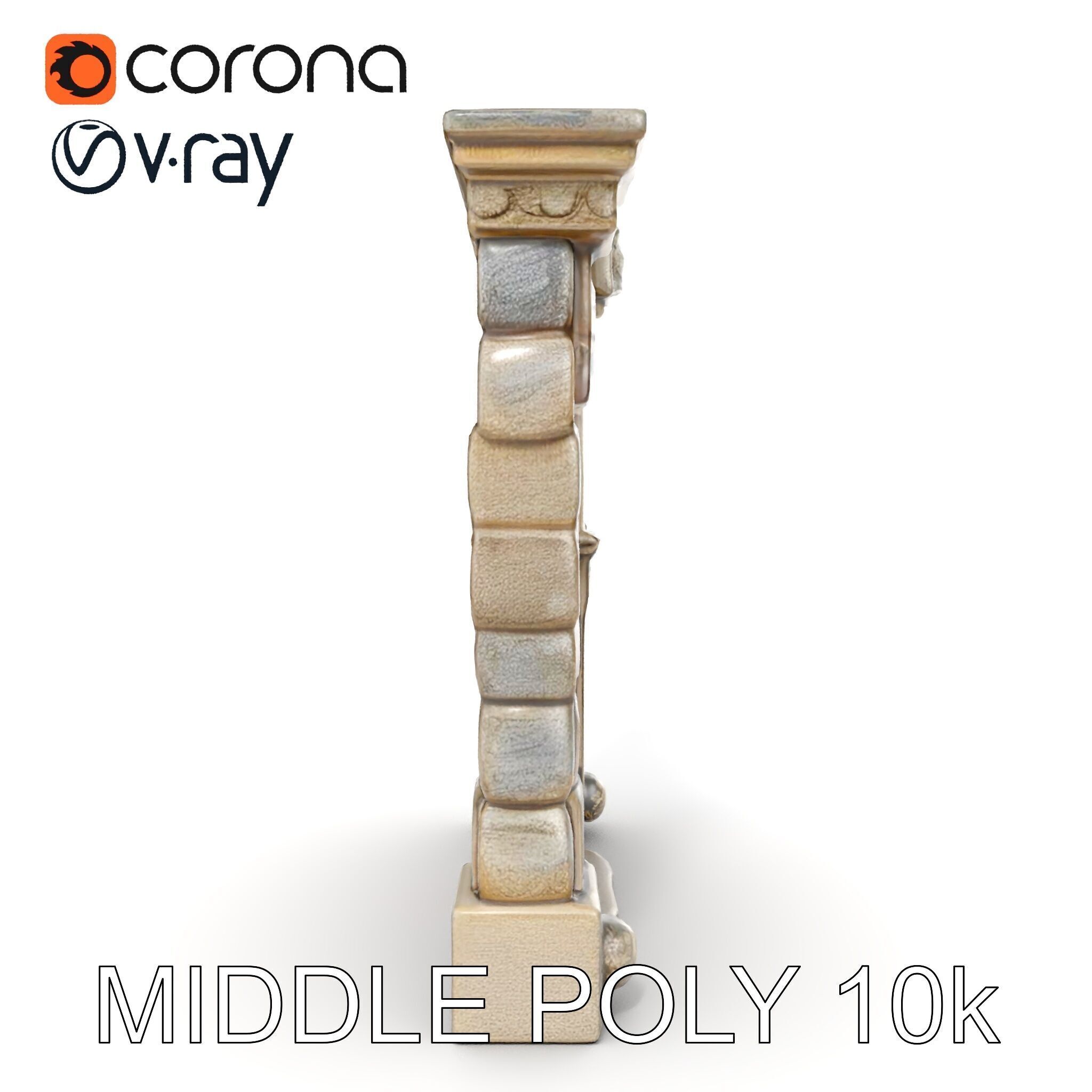 Gothic Stone Archway Door Model Pack Low-poly 3D model_10