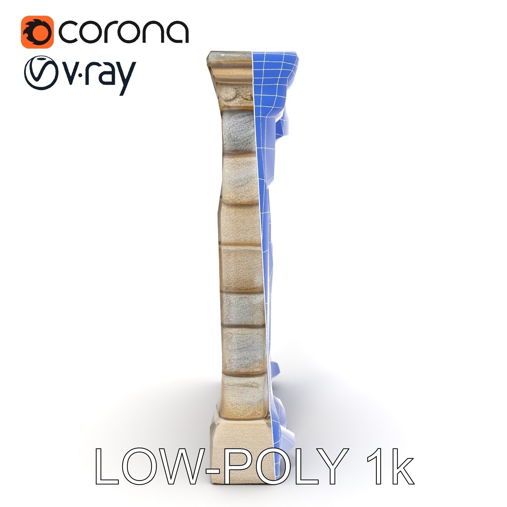 Gothic Stone Archway Door Model Pack Low-poly 3D model_31