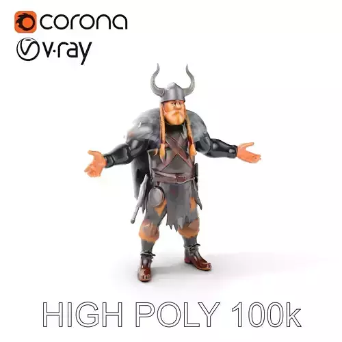 Viking Warrior Rigged and Animated D Model for Games and VR