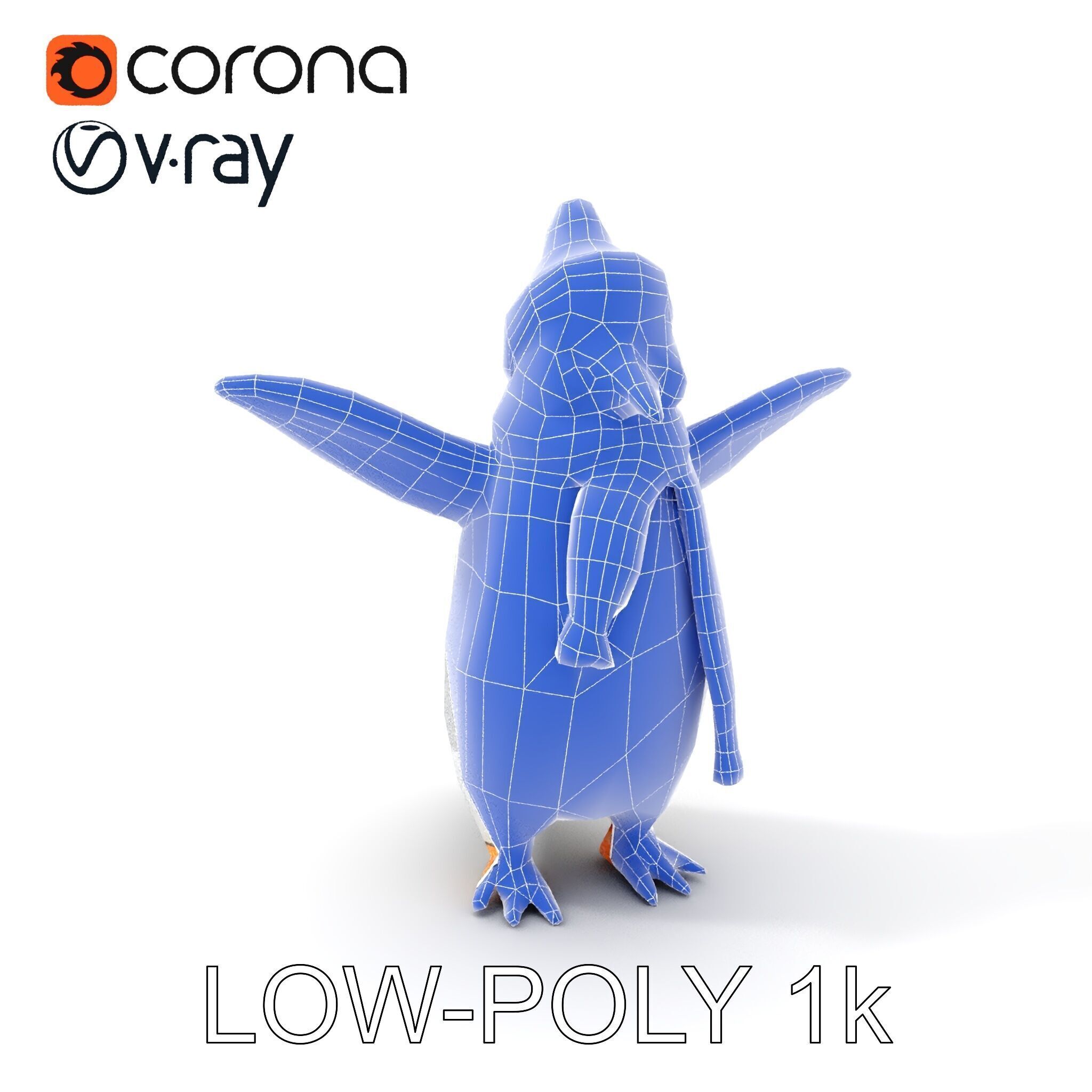 Charming Penguin Character Rigged and Animated with Winter Ac... Low-poly 3D model_23