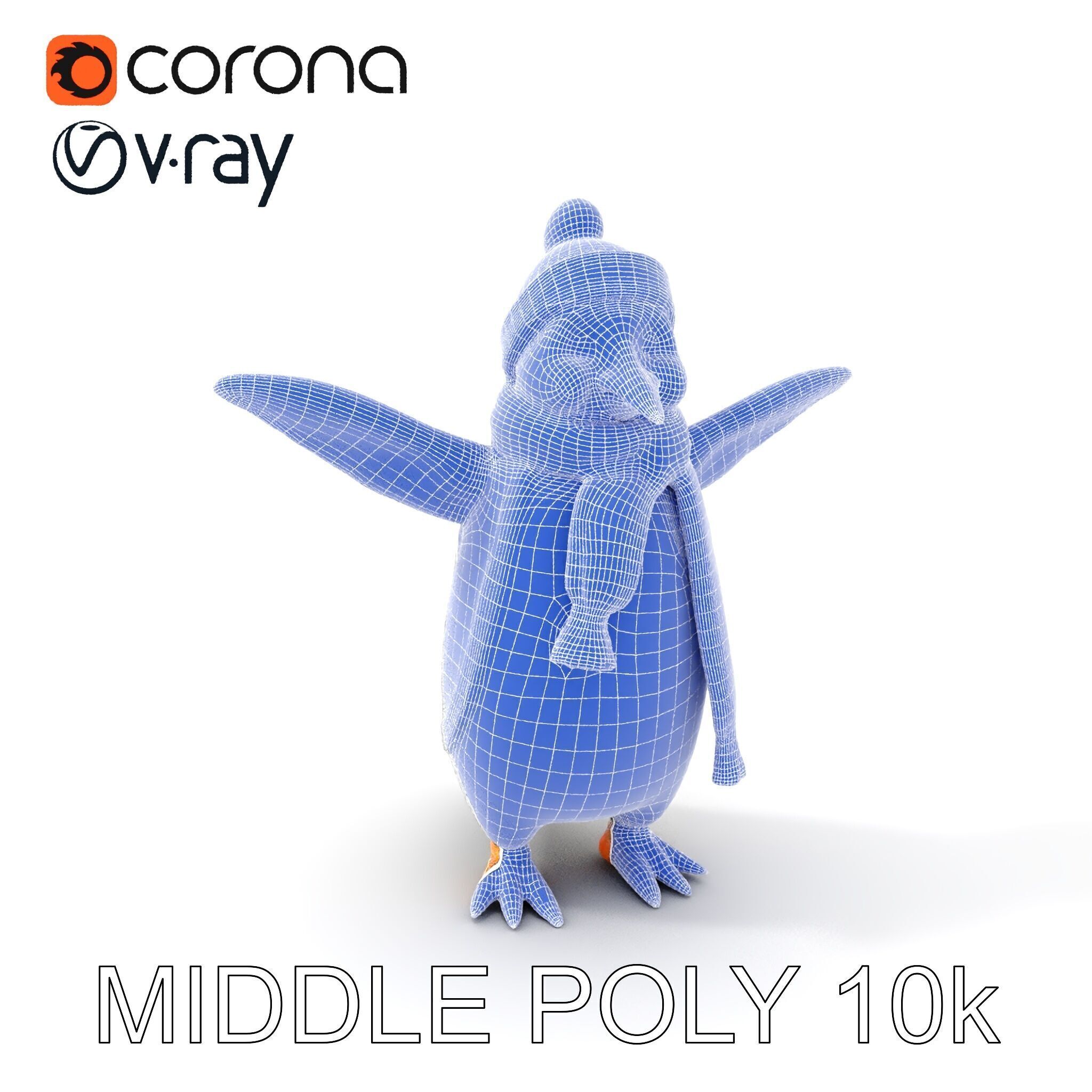 Charming Penguin Character Rigged and Animated with Winter Ac... Low-poly 3D model_16