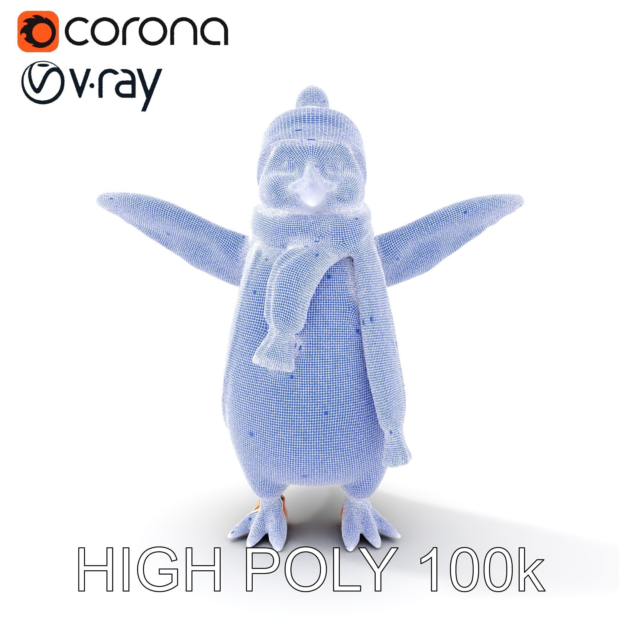 Charming Penguin Character Rigged and Animated with Winter Ac... Low-poly 3D model_35