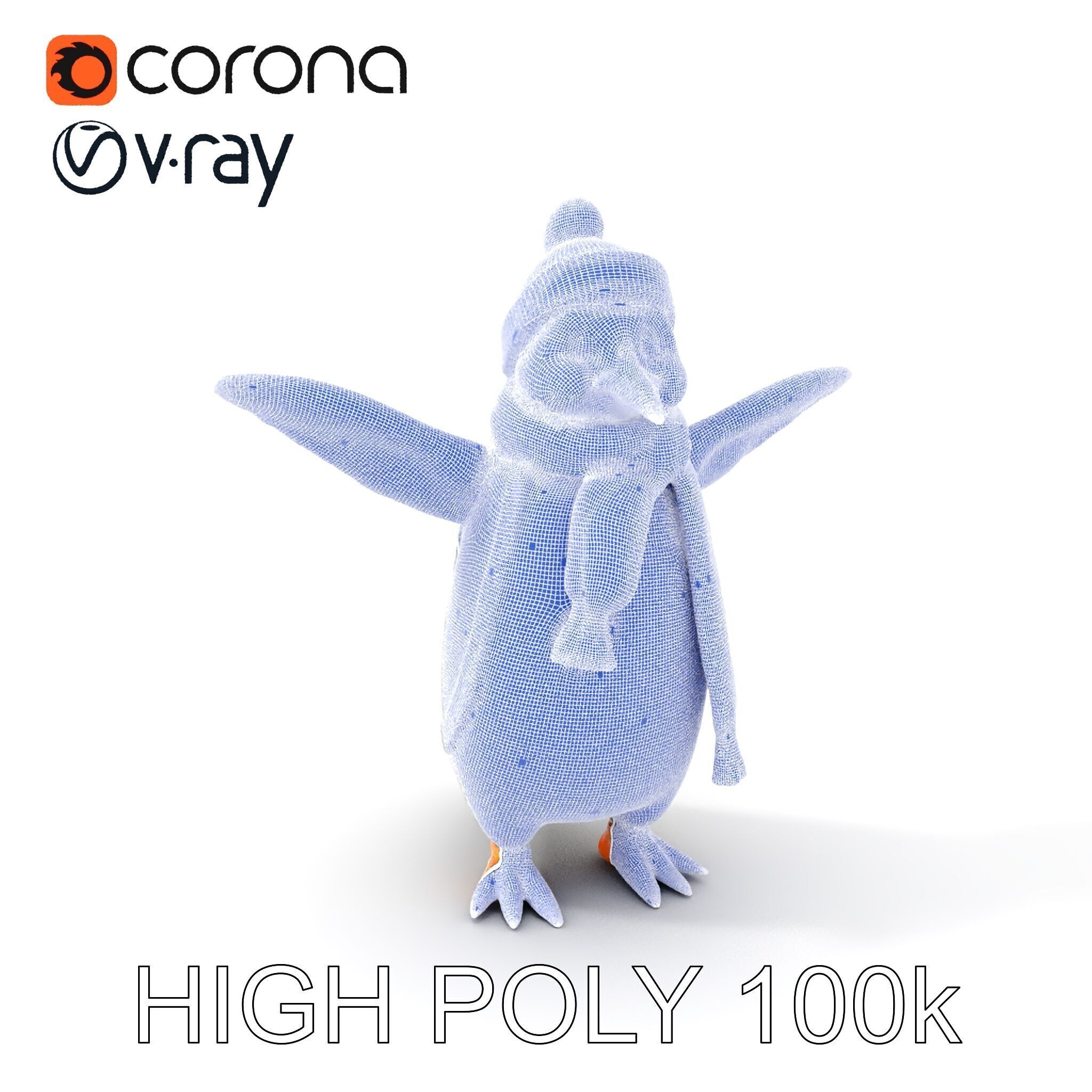 Charming Penguin Character Rigged and Animated with Winter Ac... Low-poly 3D model_4