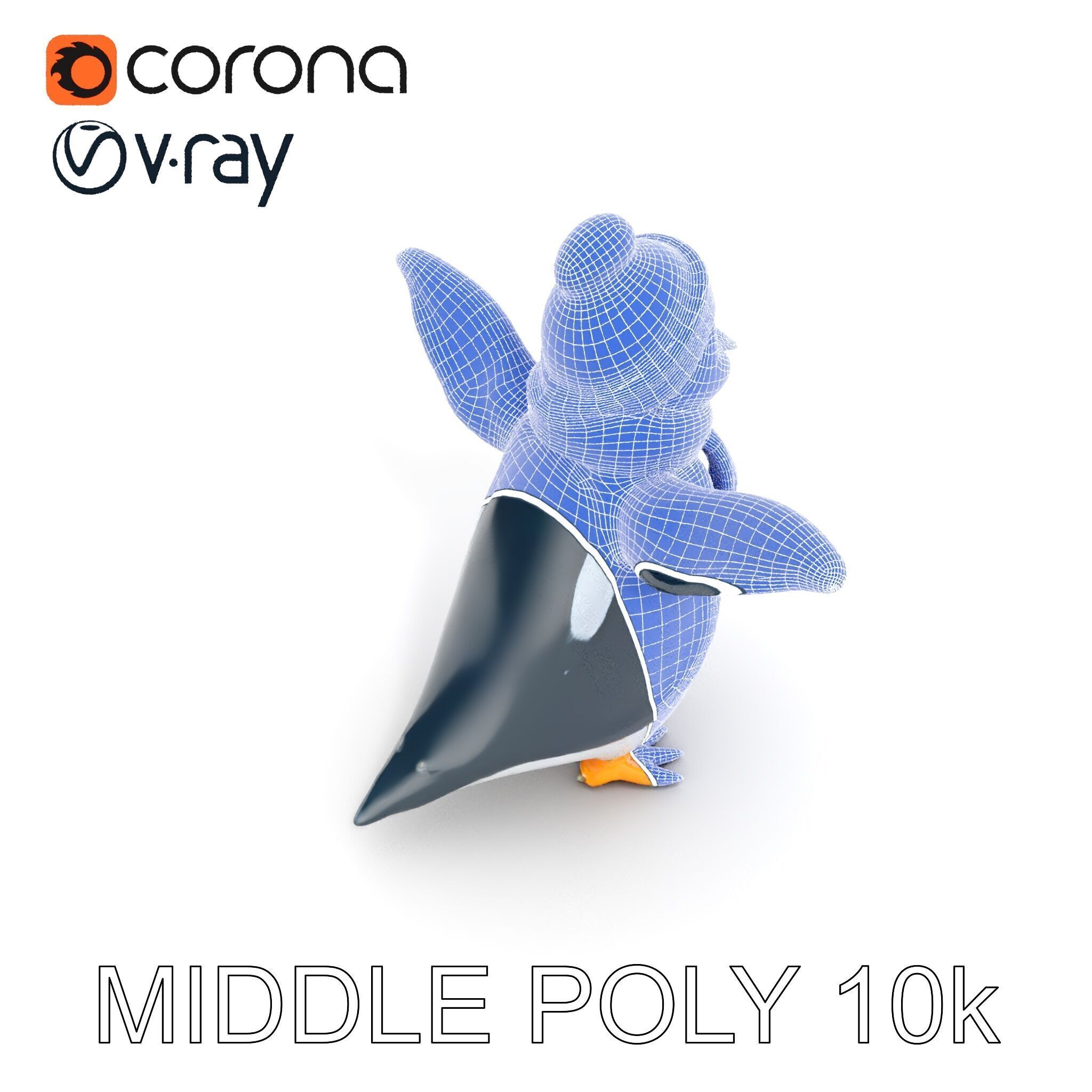 Charming Penguin Character Rigged and Animated with Winter Ac... Low-poly 3D model_30