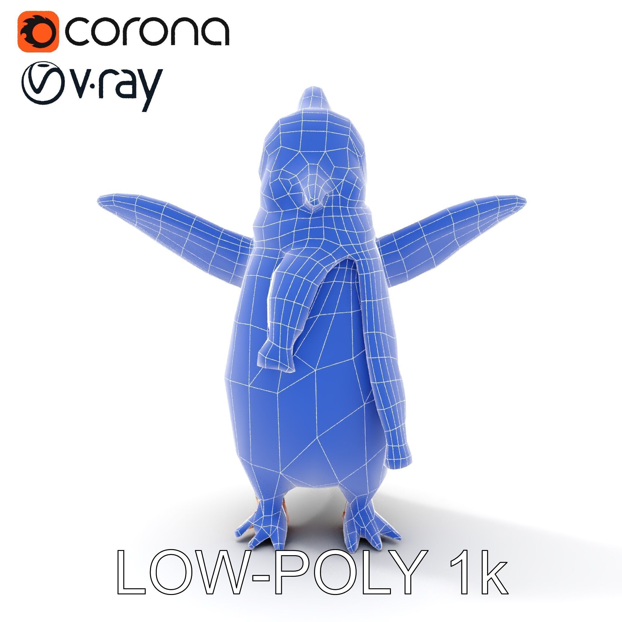 Charming Penguin Character Rigged and Animated with Winter Ac... Low-poly 3D model_28