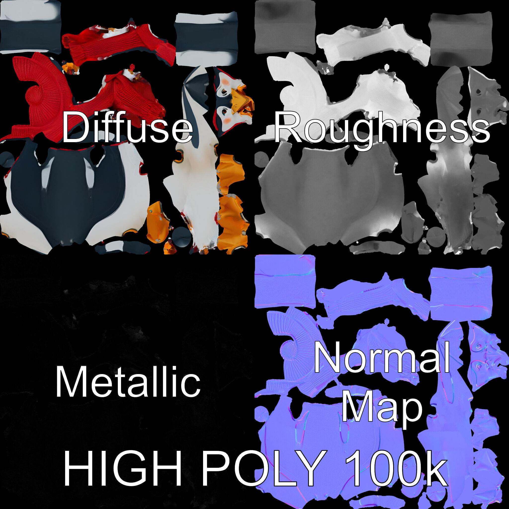 Charming Penguin Character Rigged and Animated with Winter Ac... Low-poly 3D model_3