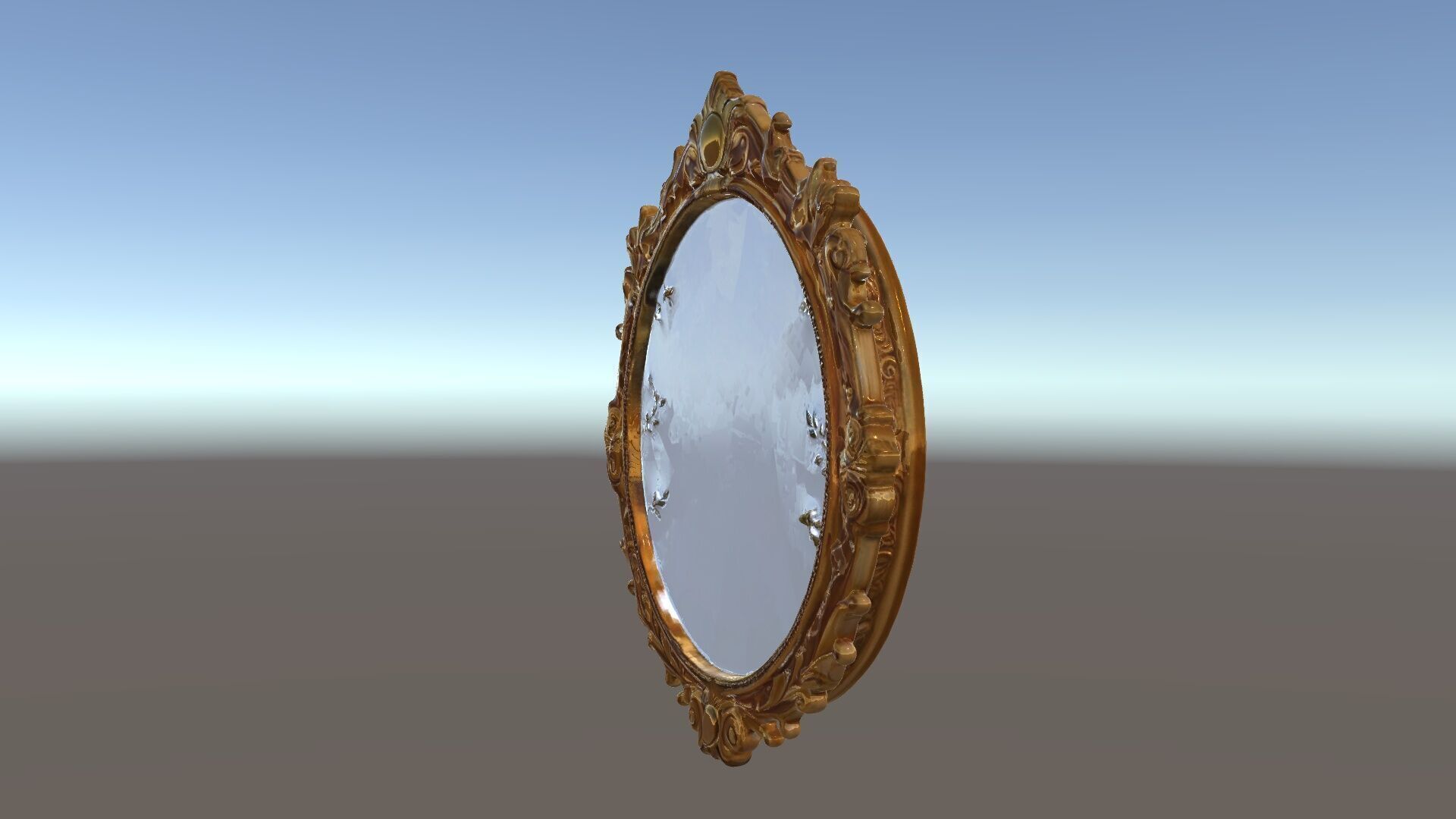Ornate Oval Mirror Frame model pack Low-poly 3D model_5