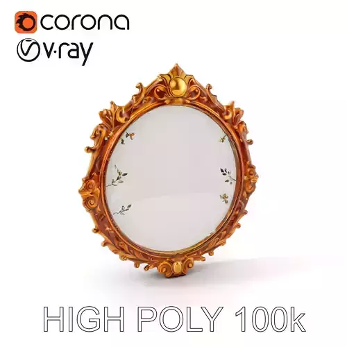 Ornate Oval Mirror Frame model pack Low-poly 3D model