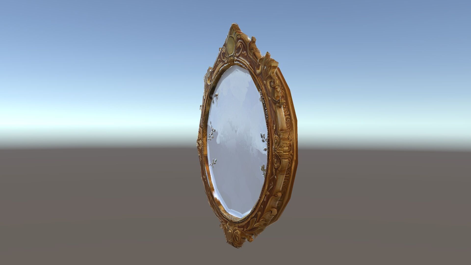 Ornate Oval Mirror Frame model pack Low-poly 3D model_34