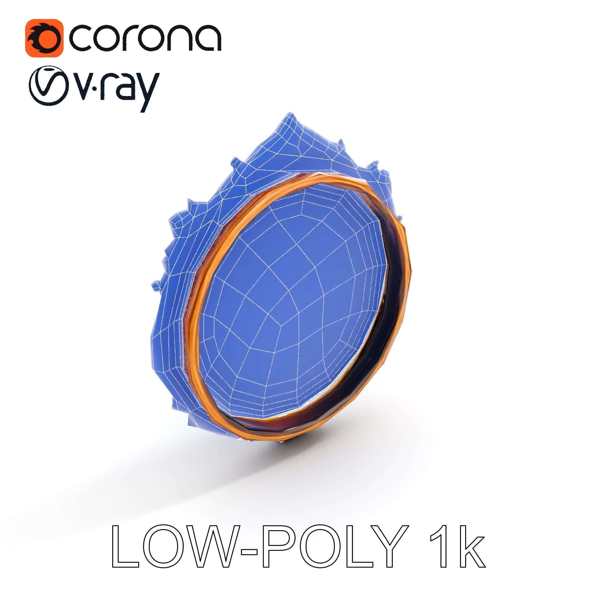 Ornate Oval Mirror Frame model pack Low-poly 3D model_19