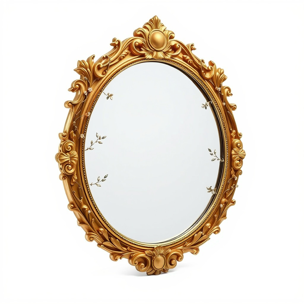 Ornate Oval Mirror Frame model pack Low-poly 3D model_2