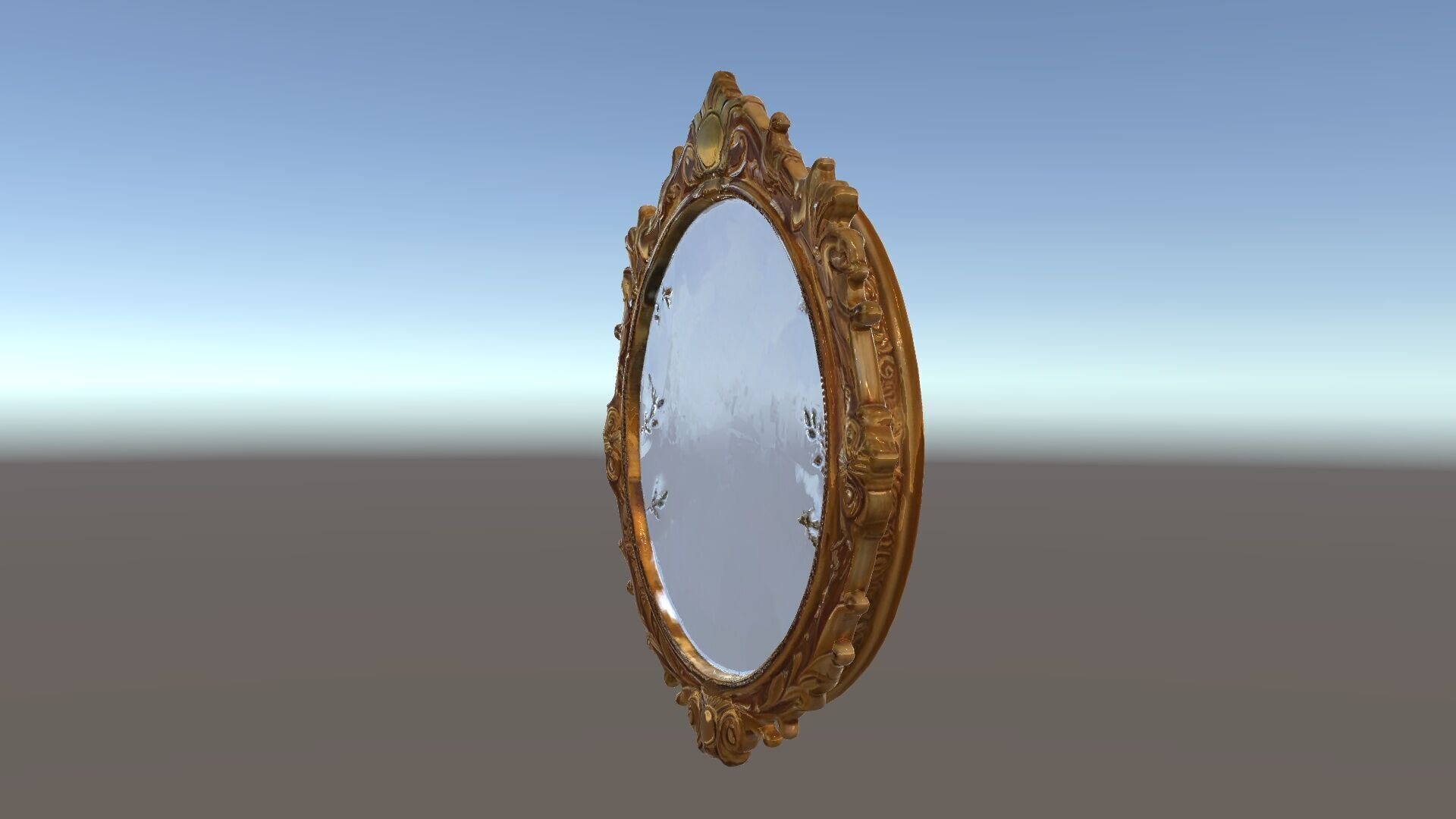 Ornate Oval Mirror Frame model pack Low-poly 3D model_33