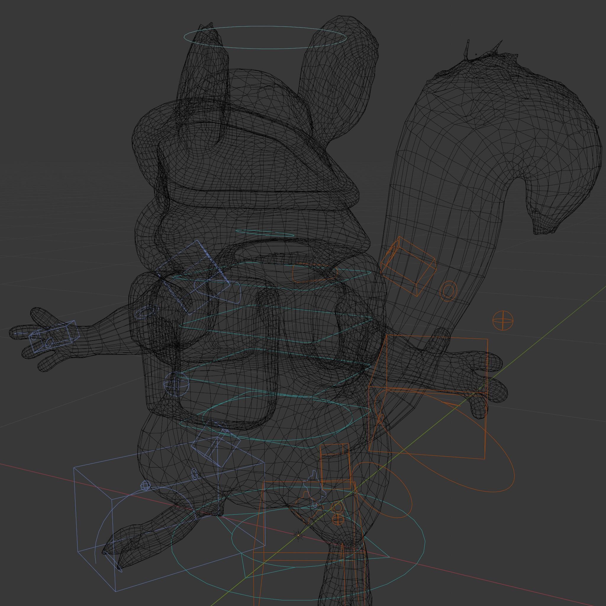 Adventurous Squirrel Character Rigged and Animated Low-poly 3D model_6