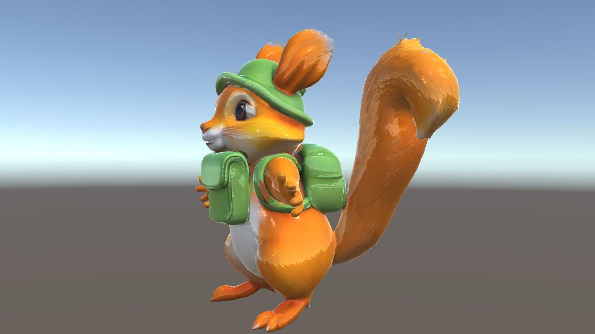 Adventurous Squirrel Character Rigged and Animated Low-poly 3D model_37