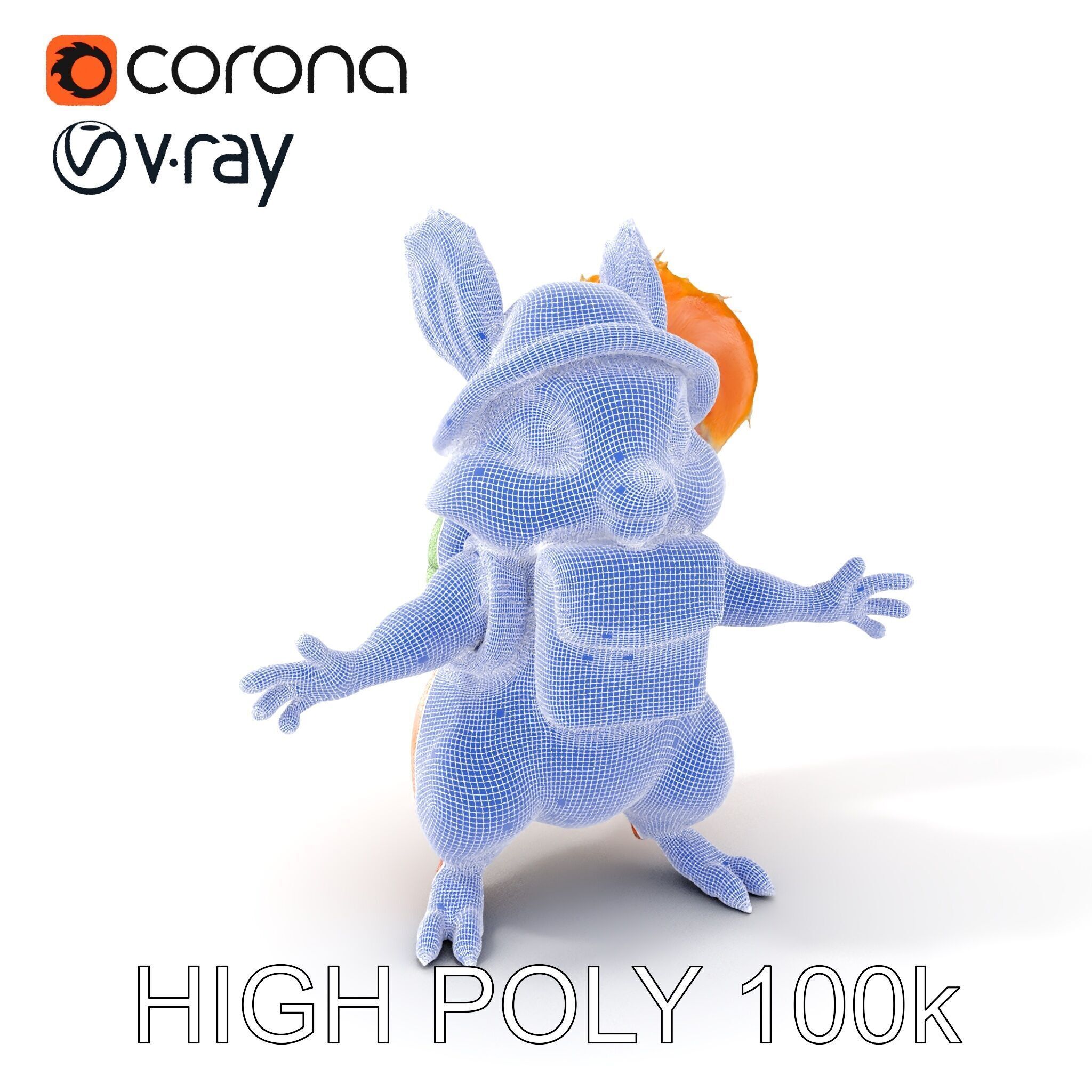 Adventurous Squirrel Character Rigged and Animated Low-poly 3D model_4