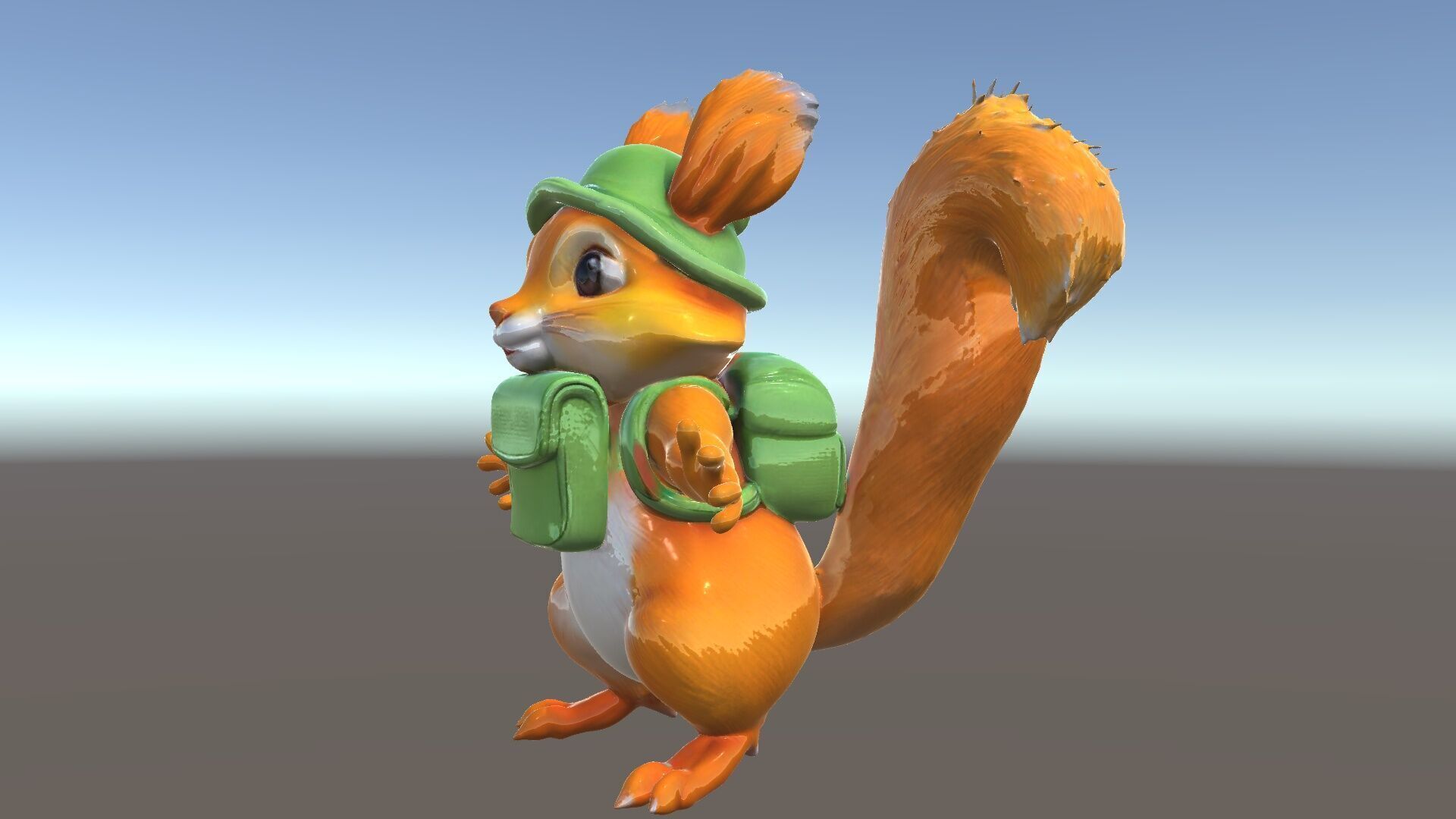 Adventurous Squirrel Character Rigged and Animated Low-poly 3D model_5