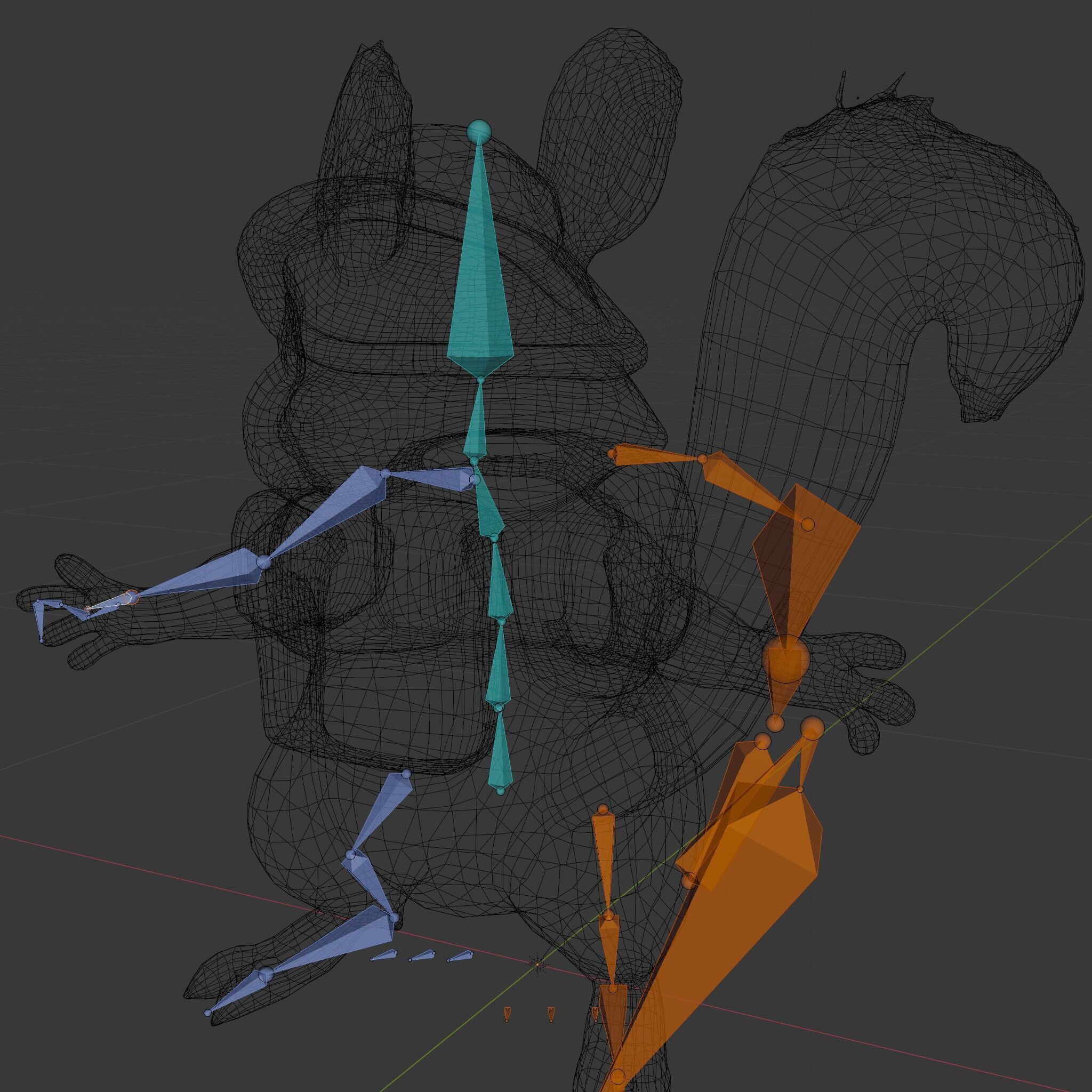 Adventurous Squirrel Character Rigged and Animated Low-poly 3D model_8