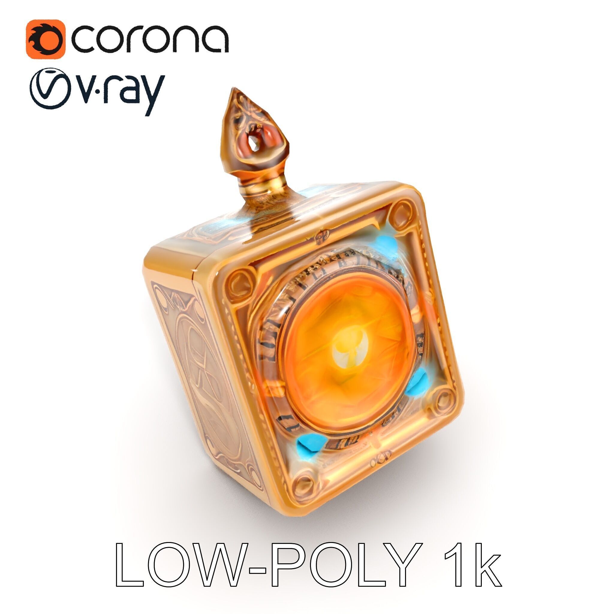 Mystical Artifact Model Pack with Glowing Elements Low-poly 3D model_15