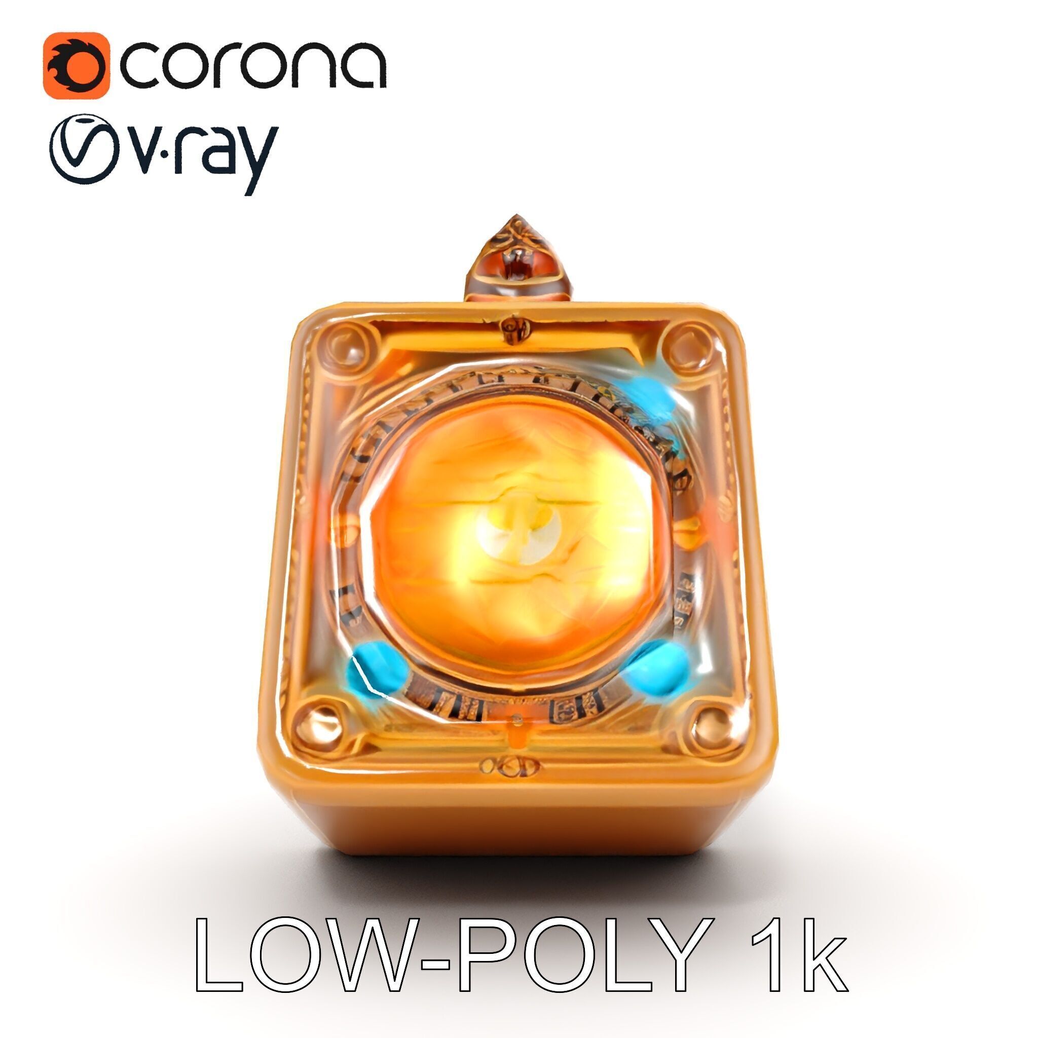 Mystical Artifact Model Pack with Glowing Elements Low-poly 3D model_21